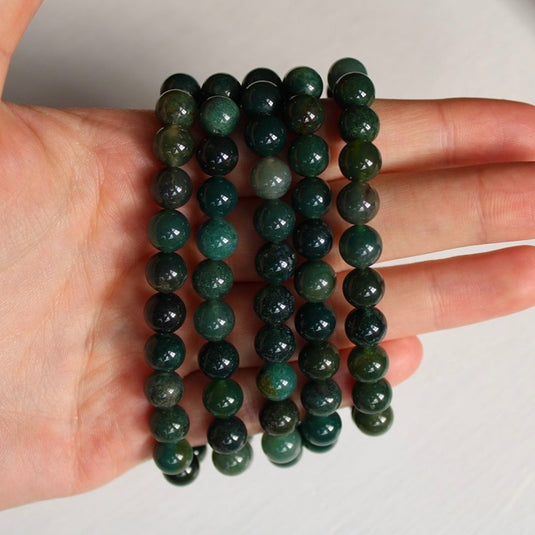 Moss Agate on Hand - Bracelets - Keshet Crystals in Petersfield