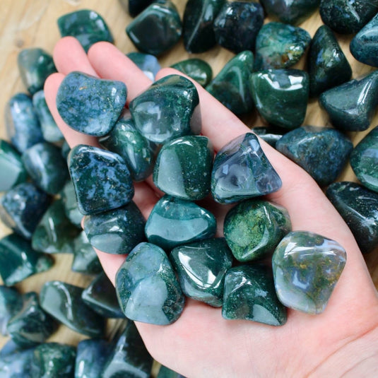 Moss Agate Crystal - Tumblestones - Keshet Crystals in Petersfield