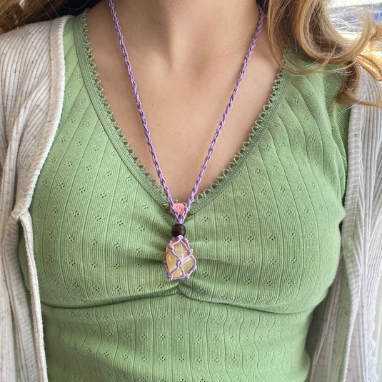 Swap Around your Crystals with a Macrame Necklace - Necklaces - Keshet Crystals in Petersfield