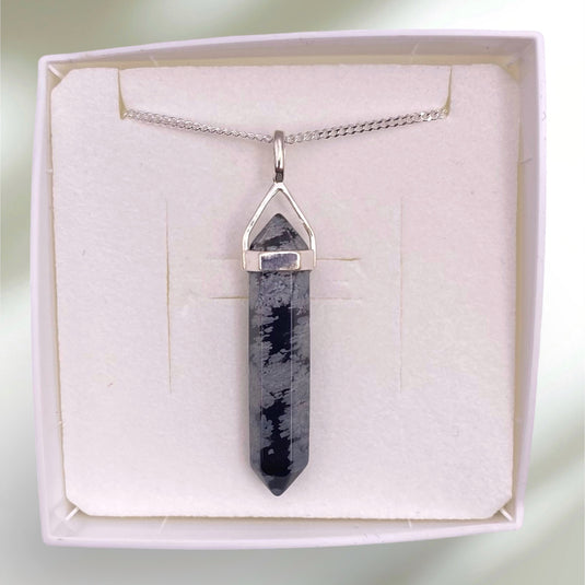 Snowflake Obsidian Point - Necklaces - Keshet Crystals in Petersfield & Online