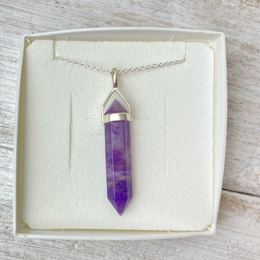 Amethyst Point Necklace - Necklaces - Keshet Crystals in Petersfield