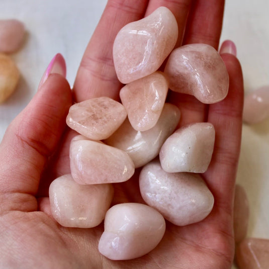 Peach Morganite - Tumblestones - Keshet Crystals in Petersfeild