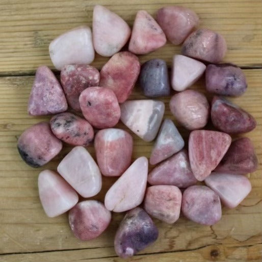 Pink Petalite Close Up - Tumblestones - Keshet Crystals in Petersfield