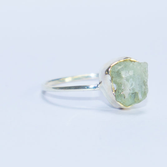 Raw Cut Blue Aquamarine Sterling Silver - Rings - Keshet Crystals in Petersfield