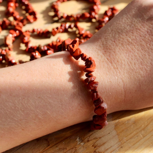 Red Jasper Chip on Wrist - Bracelets - Keshet Crystals in Petersfield