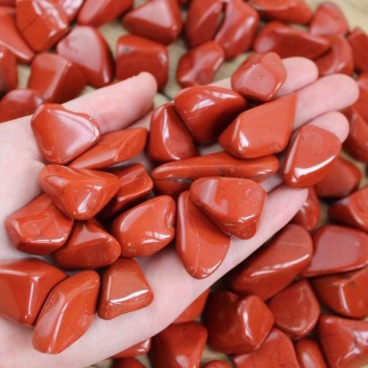 Red Jasper in Hand - Tumblestones - Keshet Crystals in Petersfield