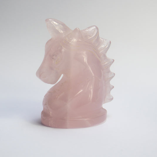 Rose Quartz Unicorn - Carvings - Keshet Crystals in Petersfield