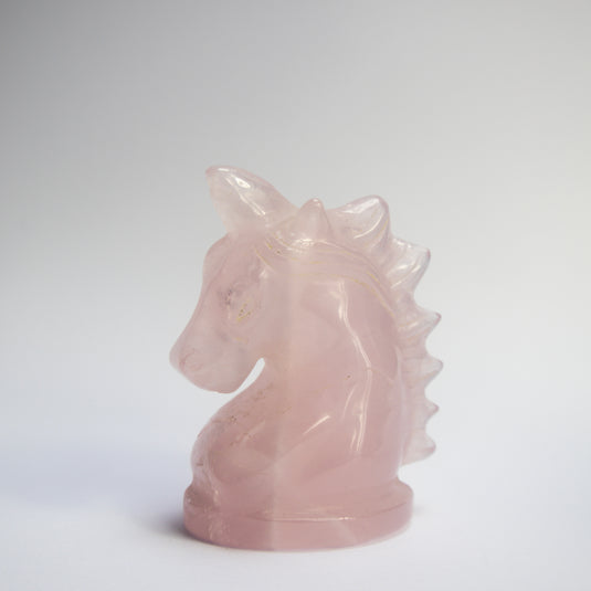 Rose Quartz Pink Unicorn - Carvings - Keshet Crystals in Petersfield