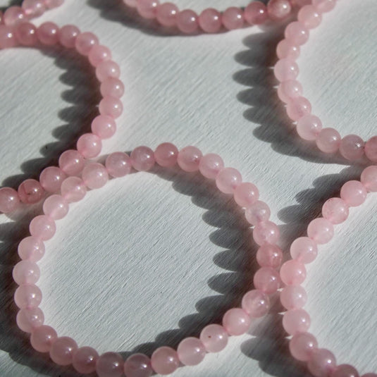 Rose Quartz Bead Close Up - Bracelets - Keshet Crystals in Petersfield