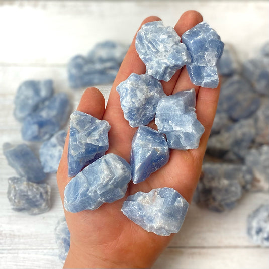 Raw Blue Calcite Chunk for Soothing Anxiety & Nerves - Rough Crystals - Keshet Crystals in Petersfield