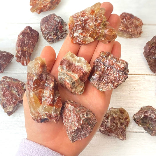 Raw Red Calcite for Energy & Grounding - Rough Crystals - Keshet Crystals in Petersfield