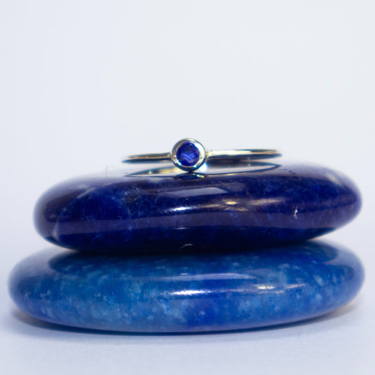 Sapphire Dainty Circle on Crystals - Rings - Keshet Crystals in Petersfield