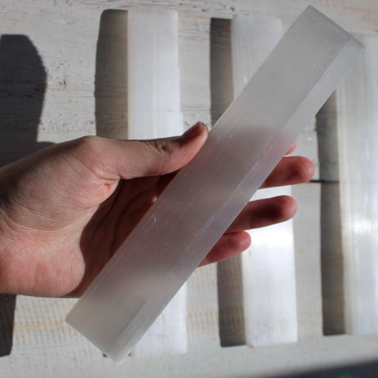 Selenite Ruler in Hand - Rough Crystals - Keshet Crystals in Petersfield