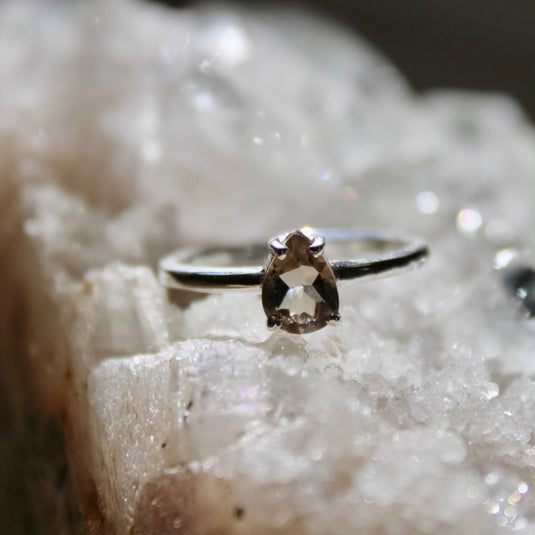 Smokey Quartz Faceted Tear Drop - Rings - Keshet Crystals in Petersfield