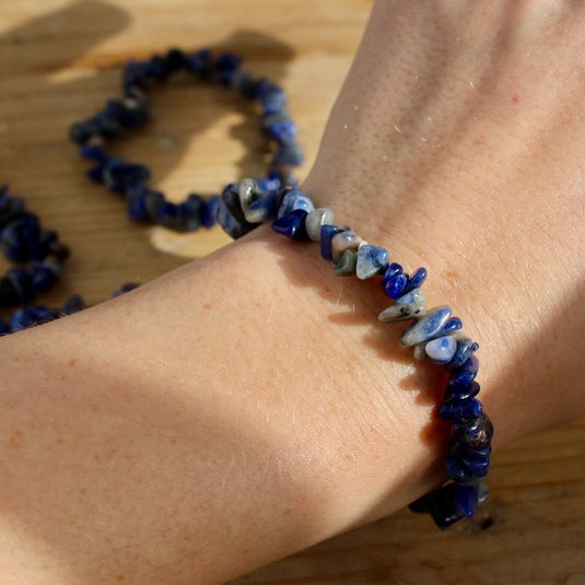 Sodalite Chip on Wrist - Bracelets - Keshet Crystals in Petersfield