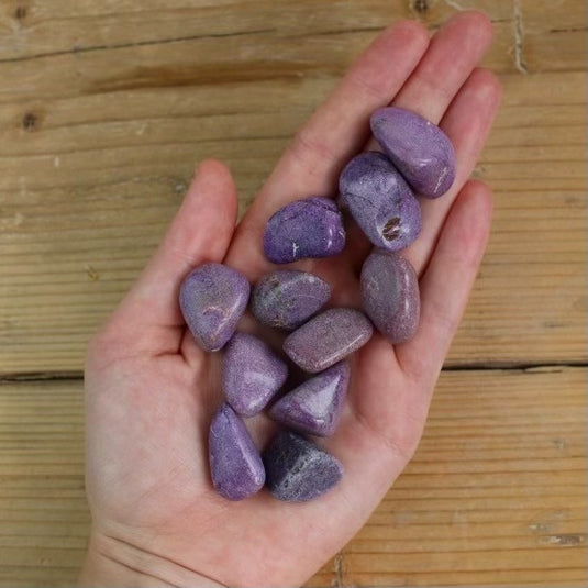 Stichtite in Hand - Tumblestones - Keshet Crystals in Petersfield