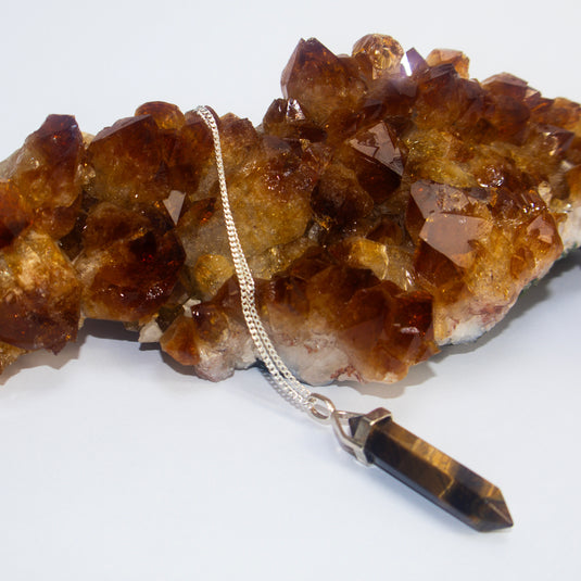 Tiger Eye Double Terminated Point - Necklaces - Keshet Crystals in Petersfield