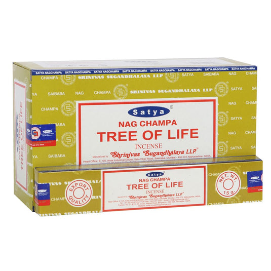 A box of satya tree of life incense sticks