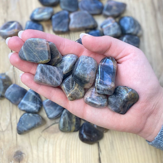 Black Moonstone - Tumblestones - Keshet Crystals in Petersfield