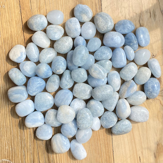 Blue Calcite Tumblestone for Soothing Nerves & Anxiety - Tumblestones - Keshet Crystals in Petersfield