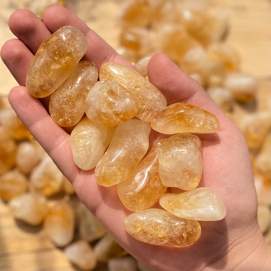 Heat Treated Citrine for Manifestation & Creativity - Tumblestones - Keshet Crystals in Petersfield