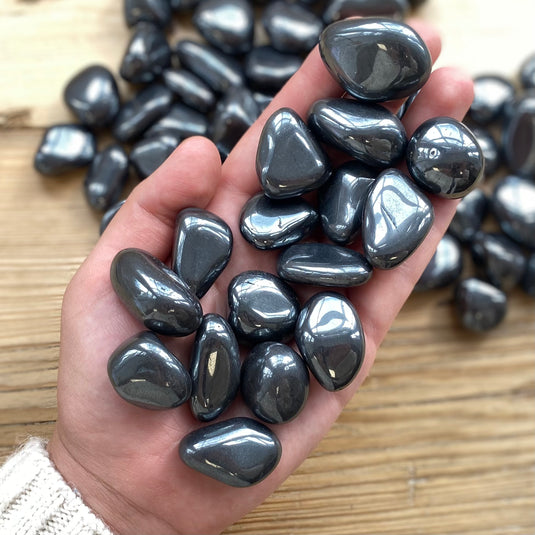 Hematite Tumblestone for Strength, Alignment & Grounding - Tumblestones - Keshet Crystals in Petersfield