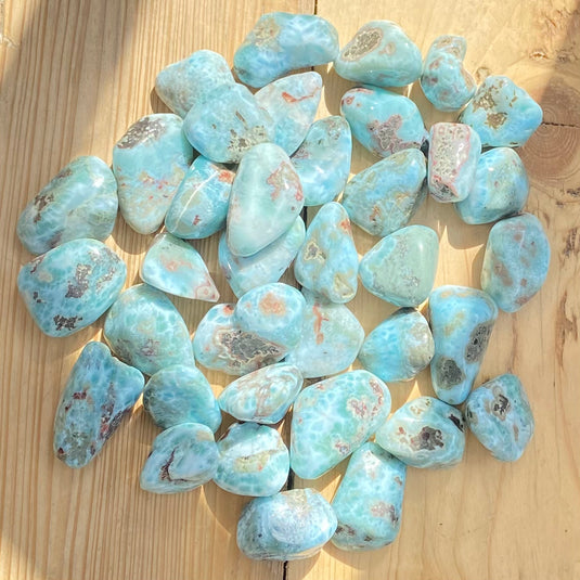 Larimar Tumblestone to Bring Deep Healing - Tumblestones - Keshet Crystals in Petersfield