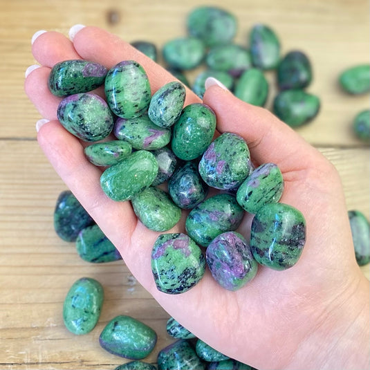 Ruby in Zoisite Tumblestone for Rebirth & Courage - Tumblestones - Keshet Crystals in Petersfield