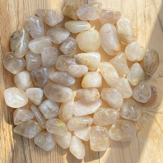 Rutilated Quartz for Spiritual Growth & Energising the Aura - Tumblestones - Keshet Crystals in Petersfield