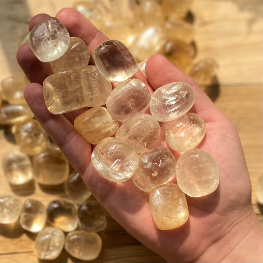 Yellow Calcite Tumblestone for Power & Positivity - Tumblestones - Keshet Crystals in Petersfield