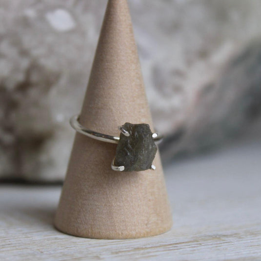 Raw Cut Labradorite Sterling Silver Ring