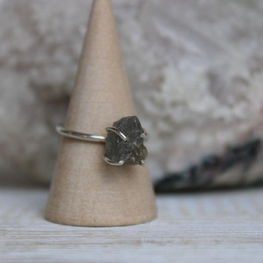 Raw Cut Labradorite Sterling Silver Ring