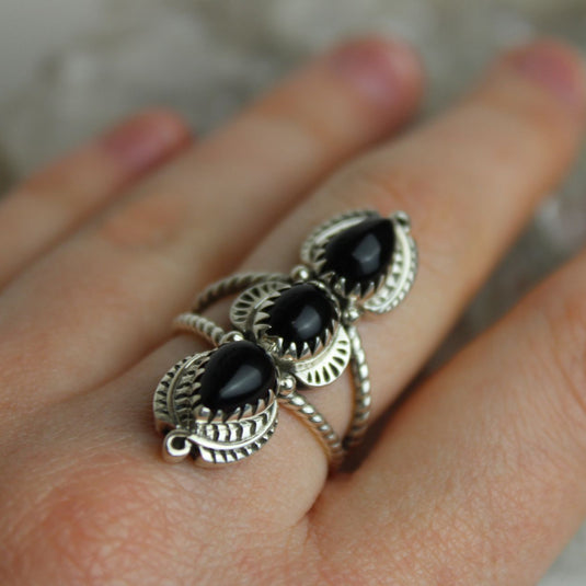 Black Onyx Sterling Silver Statement Ring