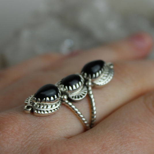 Black Onyx Sterling Silver Statement Ring