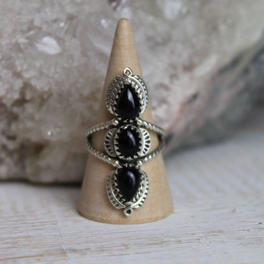 Black Onyx Sterling Silver Statement Ring