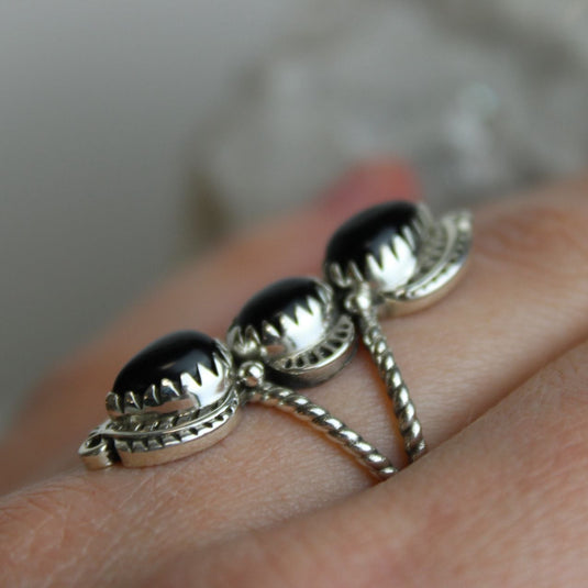 Black Onyx Sterling Silver Statement Ring