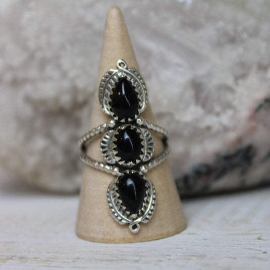 Black Onyx Sterling Silver Statement Ring