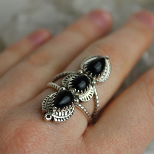 Black Onyx Sterling Silver Statement Ring