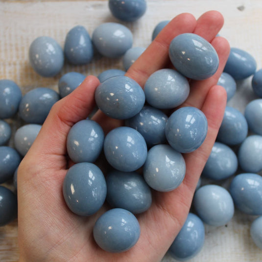 Angelite Tumblestone for Receiving Love & Guidance from the Angelic Realm