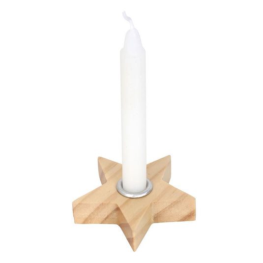 Wooden Star Shaped for Casting Spells - Candle Holders - Keshet Crystals in Petersfield & Online