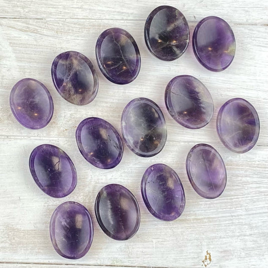 Amethyst Worry Stone for Dissipating Negative Energy - Worry Stones - Keshet Crystals in Petersfield