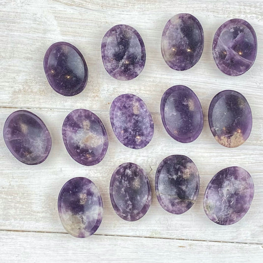 Lepidolite Worry Stone for Restful Sleep & Deep Healing - Worry Stones - Keshet Crystals in Petersfield