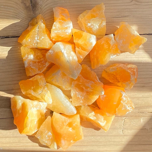 Orange Calcite Raw Chunk for Cleansing & Balance - Rough Crystals - Keshet Crystals in Petersfield