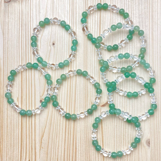 Clear Quartz & Green Aventurine Bracelet - Bracelets - Keshet Crystals in Petersfield