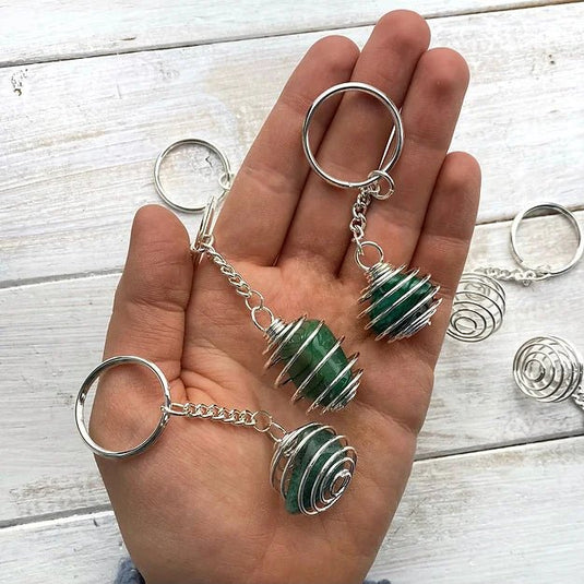 Spiral Cage Keyring - Keyrings - Keshet Crystals in Petersfield