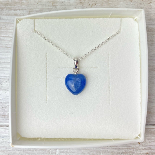 Blue Kyanite Heart Necklace - Necklaces - Keshet Crystals in Petersfield