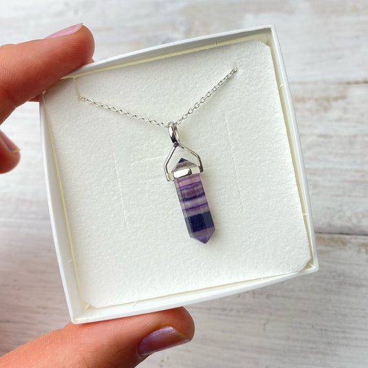 Fluorite Point Necklace - Necklaces - Keshet Crystals in Petersfield