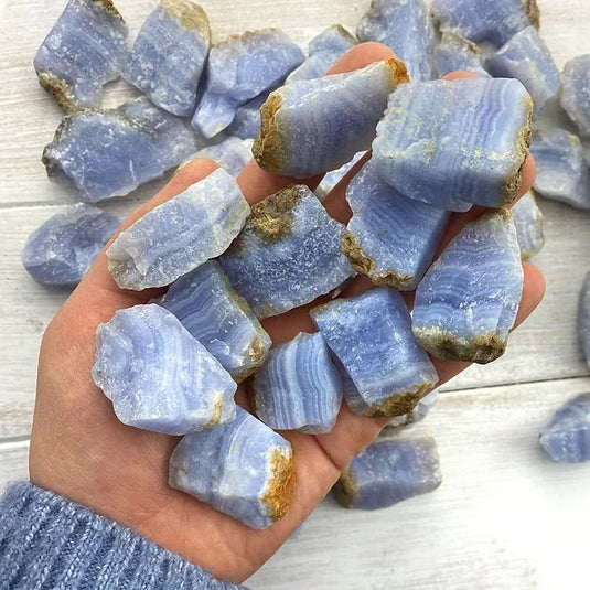 Blue Lace Agate Raw Chunk for Communication & Confidence - Rough Crystals - Keshet Crystals in Petersfield