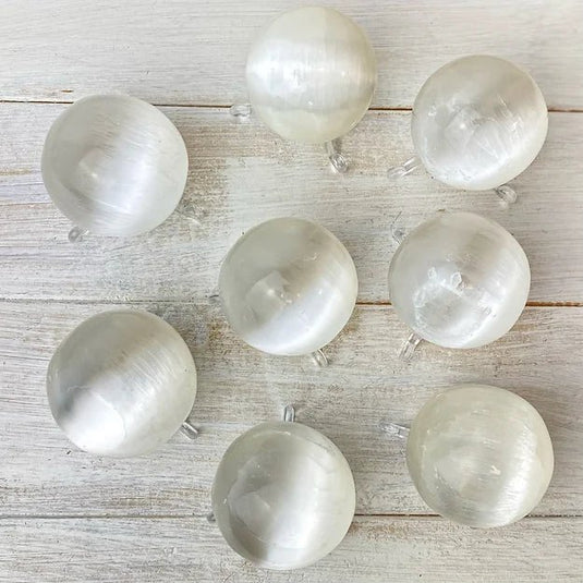Selenite Sphere to Cleanse & Raise the Vibe - Spheres - Keshet Crystals in Petersfield