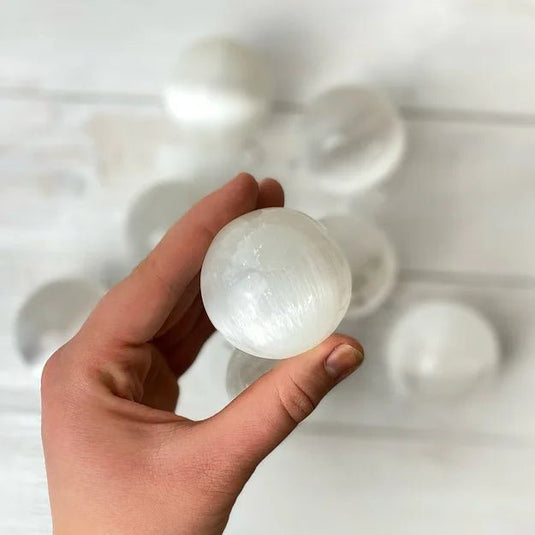 Selenite Sphere to Cleanse & Raise the Vibe - Spheres - Keshet Crystals in Petersfield